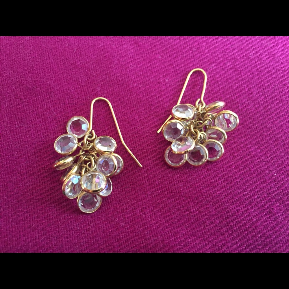Gold and glass bead earrings